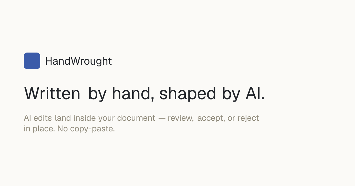 I built an AI editor that edits inside your writing instead of a chat sidebar